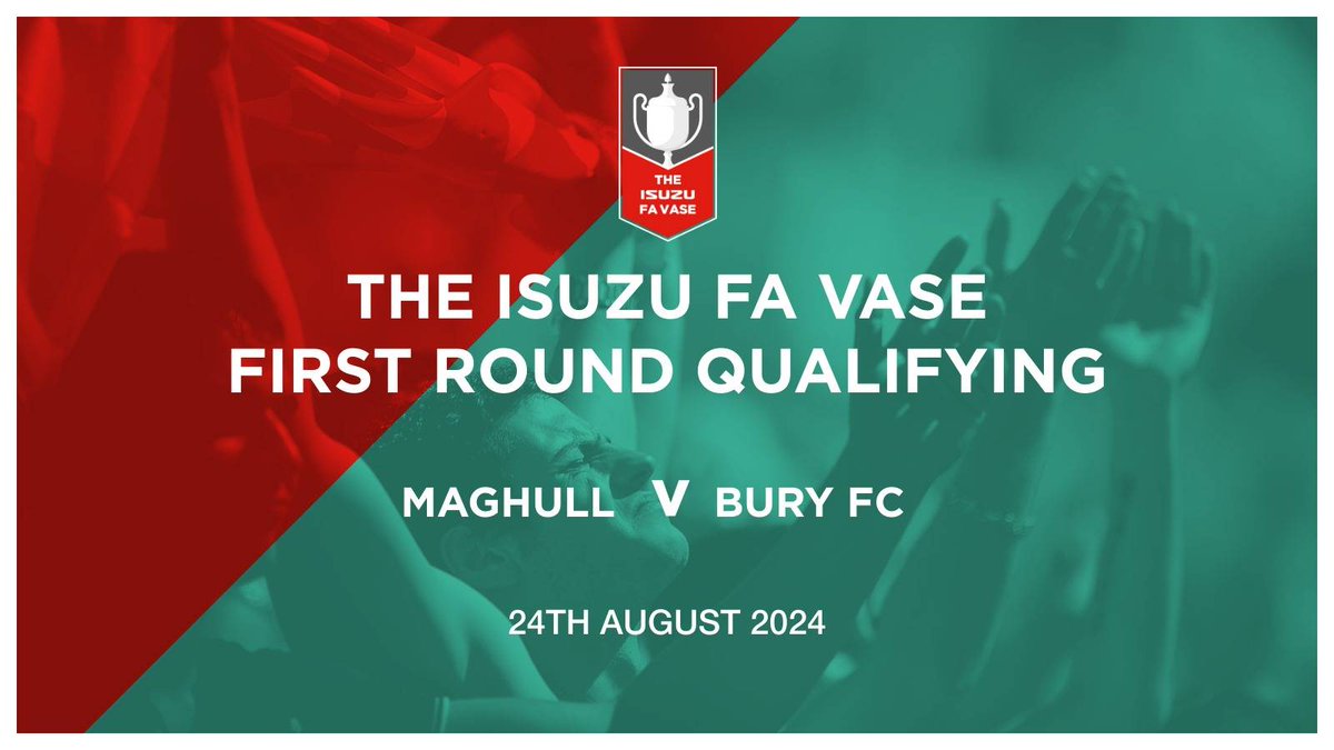 buryfcofficial's tweet photo. ⚪️🔵 FA Vase - First Round Qualifying

We will travel to @MaghullFC in the opening qualifying round of the competition. 

The tie is scheduled for Sat 24th Aug. 

#BuryFC #PartOfIt https://t.co/etjJiRixSG