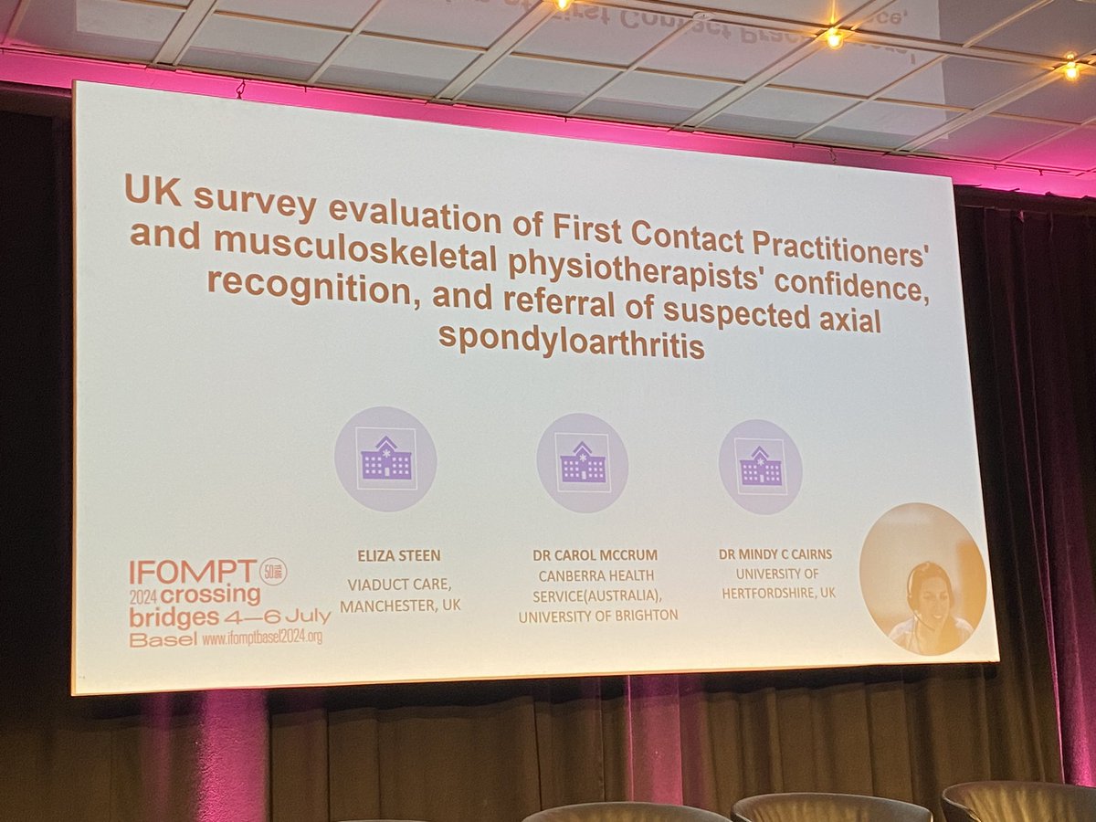 Dr Mindy Cairns (@mindycairns) on Twitter photo Axial Spondyloarthritis FS - day 2 #IFOMPT2024 SUCH an informative session with loads of resources <a href="/UH_PG_Physio/">Uni Herts Post Grad Physio</a> <a href="/carol_mccrum/">Carol McCrum</a> <a href="/ElizaRSteen/">Eliza Steen</a> <a href="/NASSexercise/">NASS</a> <a href="/RishiNavsaria/">Rishi Navsaria</a> Axial Spondyloarthritis FS - day 2 #IFOMPT2024 SUCH an informative session with loads of resources <a href="/UH_PG_Physio/">Uni Herts Post Grad Physio</a> <a href="/carol_mccrum/">Carol McCrum</a> <a href="/ElizaRSteen/">Eliza Steen</a> <a href="/NASSexercise/">NASS</a> <a href="/RishiNavsaria/">Rishi Navsaria</a>