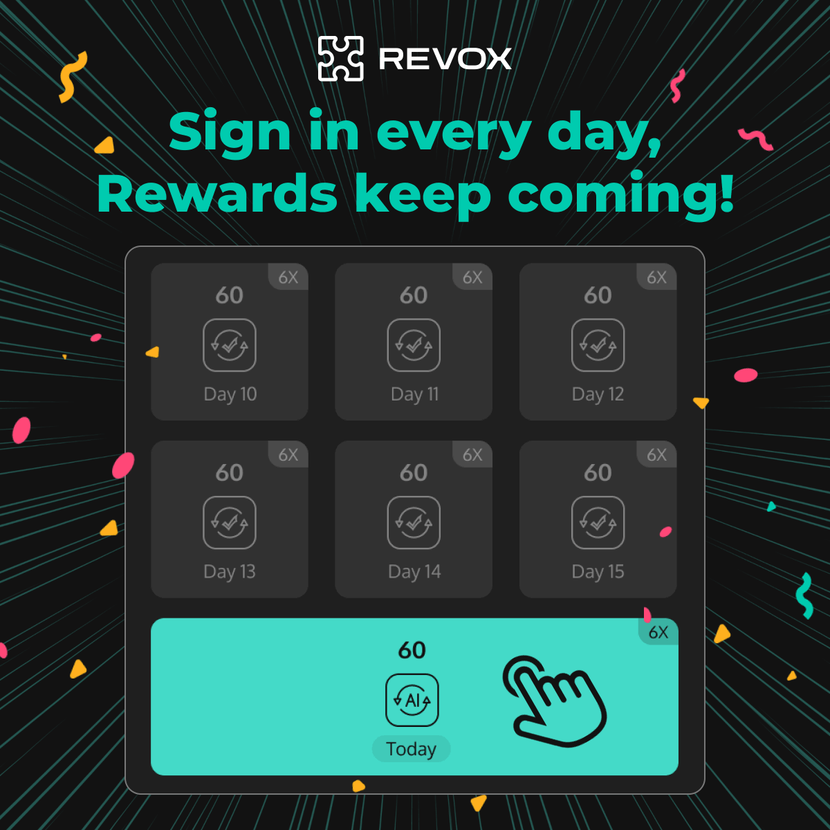 ☀️Good weekend vibes! 
👀 Have you all completed today's REVOX x #Binance Web3 Wallet <a href="/Web3WithBinance/">Web3WithBinance</a> daily check-in yet?
🔥How many AI passes have you snagged so far? I'm on a 15-day streak myself, no cap! 
⏰Set those alarms and keep checking in daily!