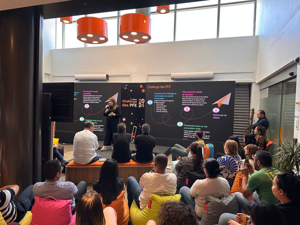 1 ère édition du challenge PFE, un tout nouveau concept mis en place par Orange Tunisie qui récompense les meilleurs projets de nos stagiaires PFE 2024.Bravo à tous les participants et je remercie surtout nos collaborateurs encadrants
<a href="/millet_thierry/">Thierry Millet</a> 
<a href="/MhamedSLH/">Mhamed Salah</a> 
<a href="/MimouniAicha/">Aicha.Mimouni</a>