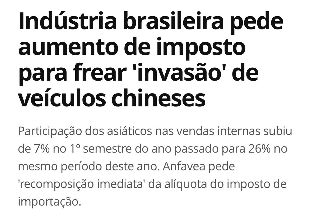 lucianocarvaIho's tweet photo. Por mim, a indústria brasileira pode fechar as portas e deixar os carros elétricos chineses dominarem o Brasil. Ninguém quer pagar R$ 70 mil reais num fiat mobi. https://t.co/kTD3MadkNP