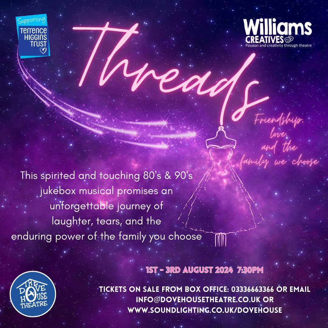 It is with a heavy heart that we announce the cancellation of Threads due to low ticket sales. Many thanks to everyone who has worked so hard to try and make this show a success. Stay tuned for updates on future productions and initiatives 💜⭐️