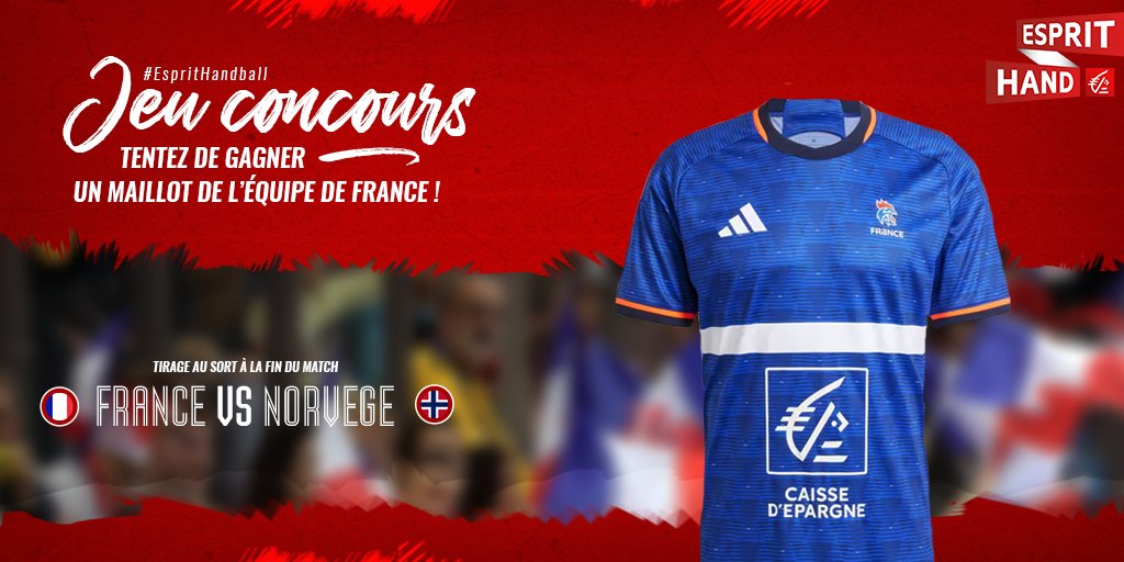 EspritHandball's tweet photo. #VousEtreUtile 
Nouveau maillot 🇫🇷 à gagner à l'occasion de #FRANOR 🤩
Follow + RT pour participer au tirage au sort ! 
#EspritHandball https://t.co/sGyR1ioUAG