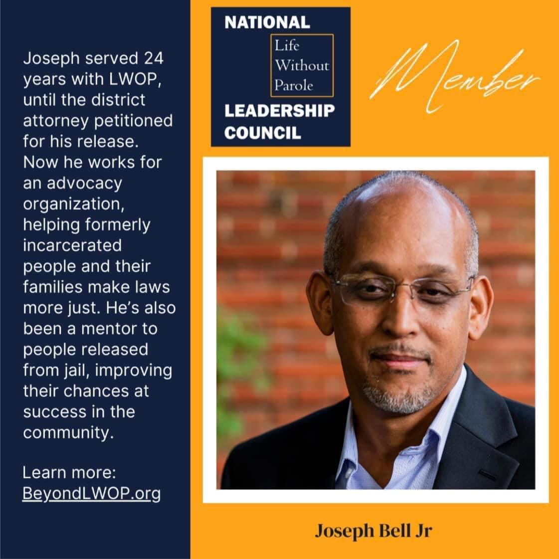 Meet Joe Bell from our NLC team at BeyondLWOP.org. He is working hard to end LWOP and give hope to those serving life without parole inside. #BeyondLWOP #SecondChancesStrongerCommunities