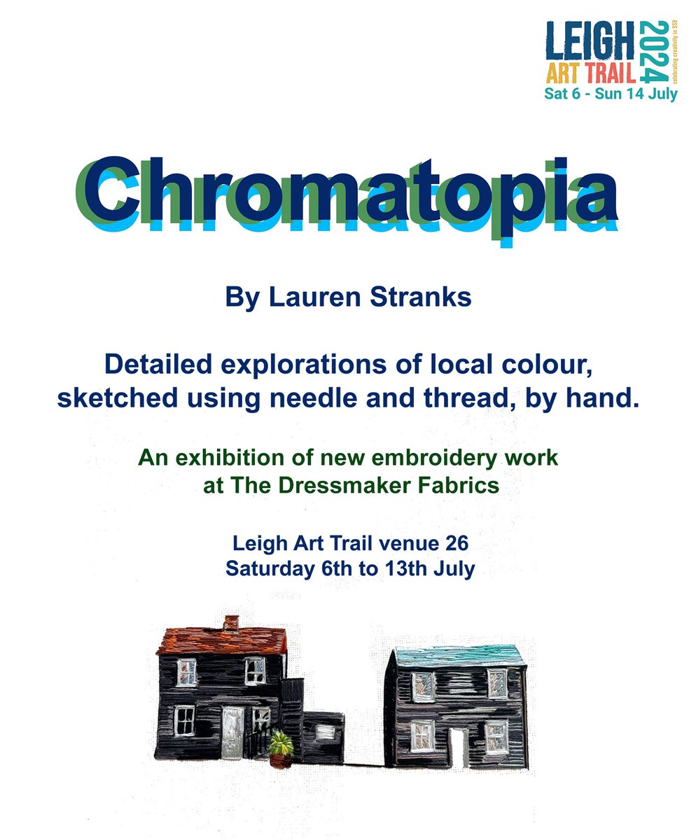 No idea who’s still lurking here but my annual embroidery exhibition for <a href="/leigharttrail/">The Leigh Art Trail</a> starts tomorrow. Details and PRESS COVERAGE 😎 littleleighstitchery.com/arttrail