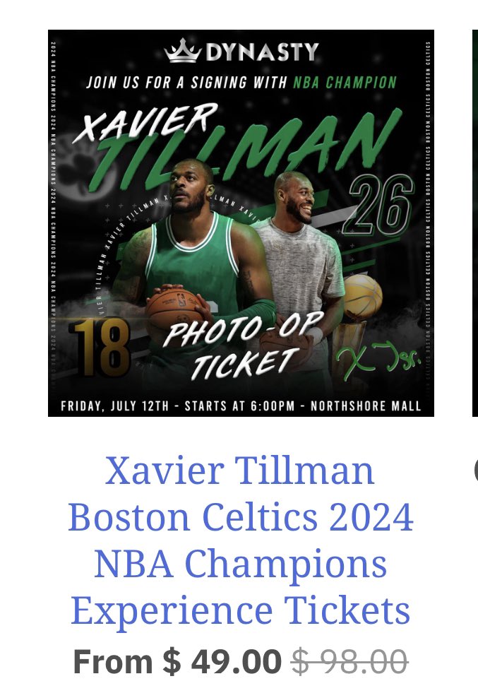 Xavier Tillman will be signing autographs at the North Shore Mall next Friday at 6pm
