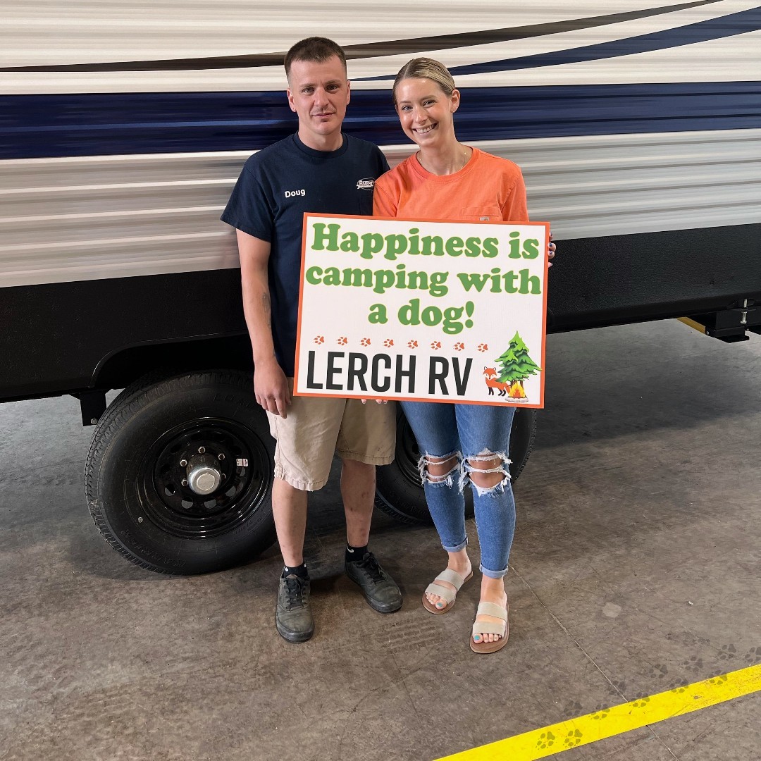LerchRV's tweet image. The Fishers from Duncannon, PA, recently took home their new Springdale 281RK. Many RV owners can agree that camping with a dog is happiness. #smiles #thankyou #SpringdaleRV #RVowners #campingwithadog #followthefox
