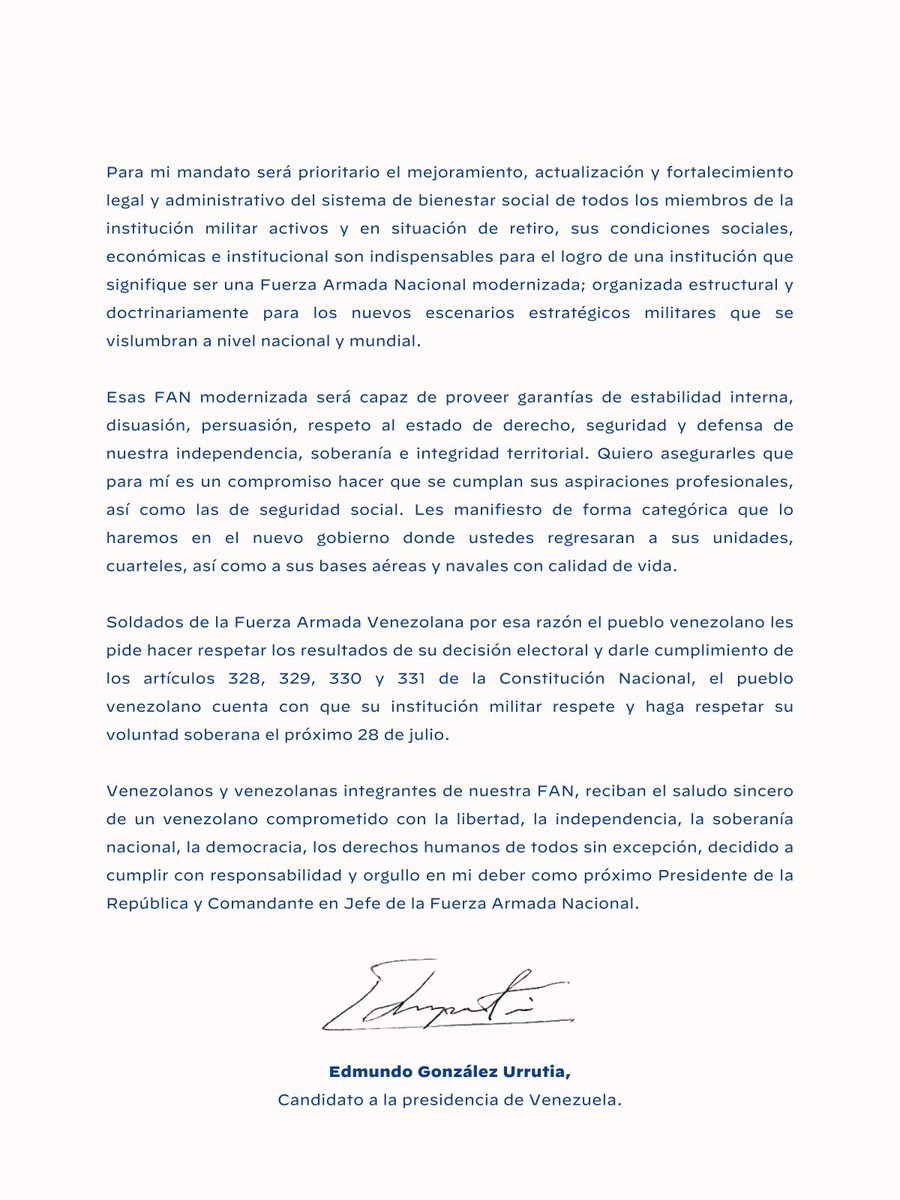 Edmundo González tweet media