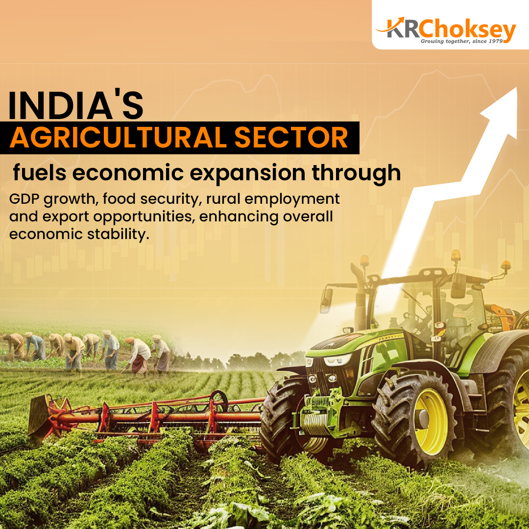 KR_Choksey's tweet photo. India's agricultural sector plays a vital role in boosting economic growth, ensuring food security, generating rural employment, thereby enhancing overall economic stability.
Disclaimer: This post is for informational and educational purposes only. 
#KRChoksey #Agriculturesector https://t.co/3J4Prujf27