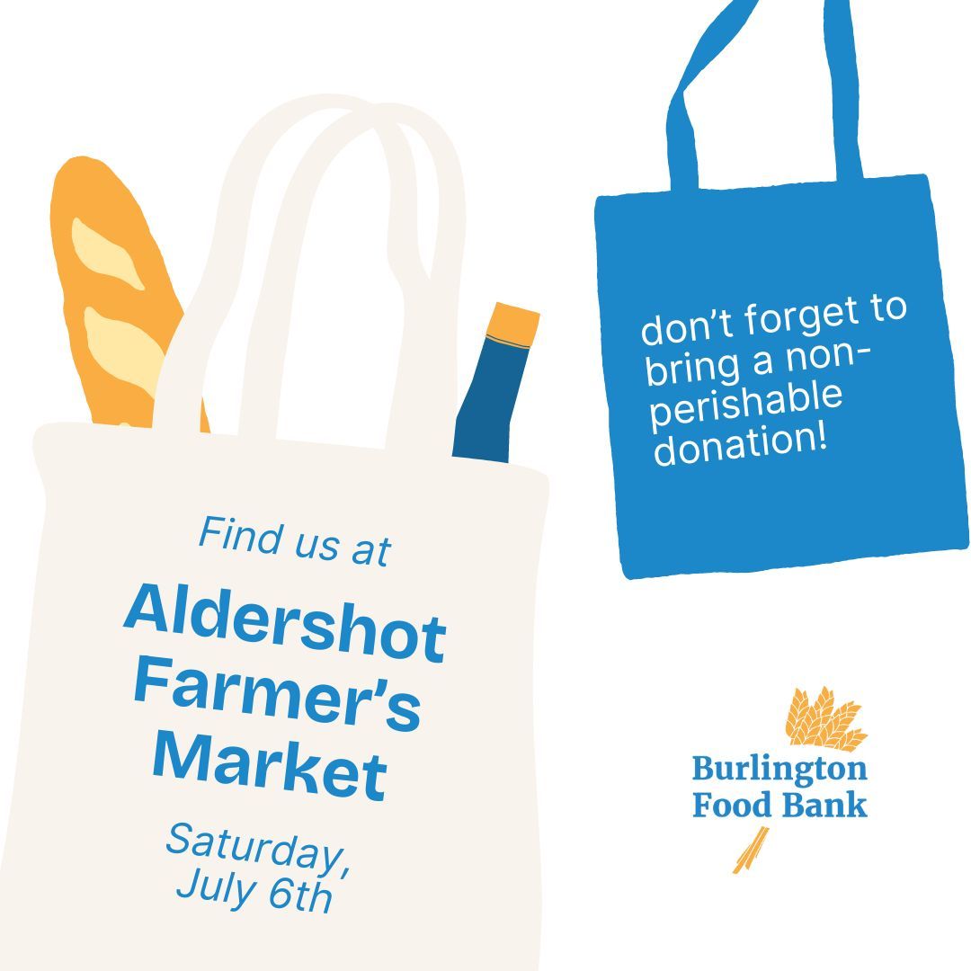 BurlFoodBank's tweet photo. We'll be at Aldershot Farmer's Market again this Saturday, July 6th! 🥕🍪🥪 

Come by our booth to donate cash or non-perishable donations and learn more about how we provide food assistance to members of our community!

#aldershotfarmersmarket #BFB2024 https://t.co/epfhsugs4U