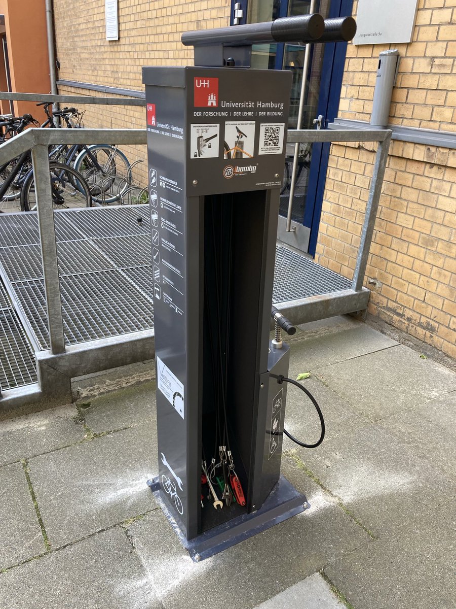 Sehr schön! Wir haben jetzt bei der Physik an der Jungiusstraße eine Radservice-Station.