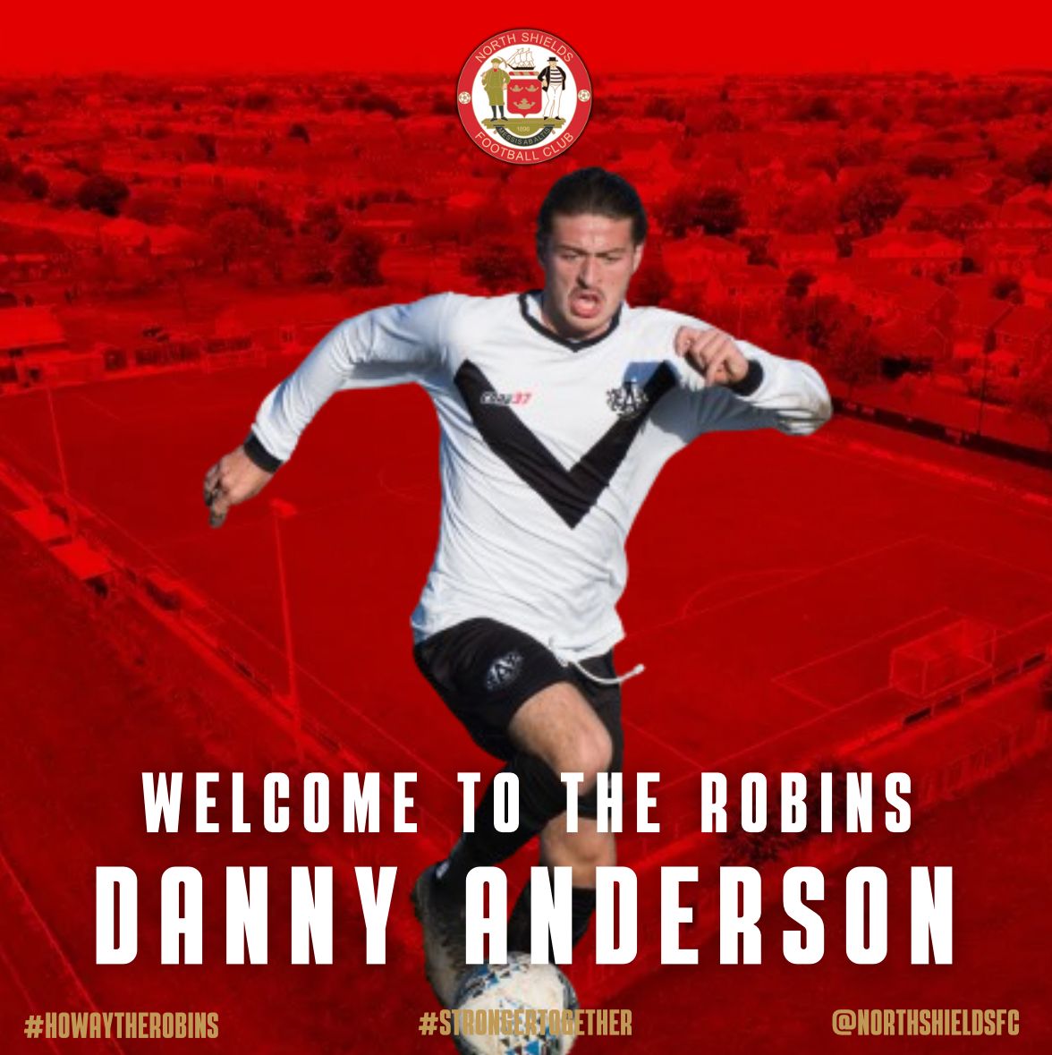 NorthShieldsFC's tweet photo. New Signing  💪🏼 

North Shields FC are delighted to announce the signing of Danny Anderson. 

Danny is a central midfielder who offers a wide range of passing across varying distances. Danny is comfortable on the ball and looks to help the side play.

#HowayTheRobins https://t.co/OzlCqASYOU