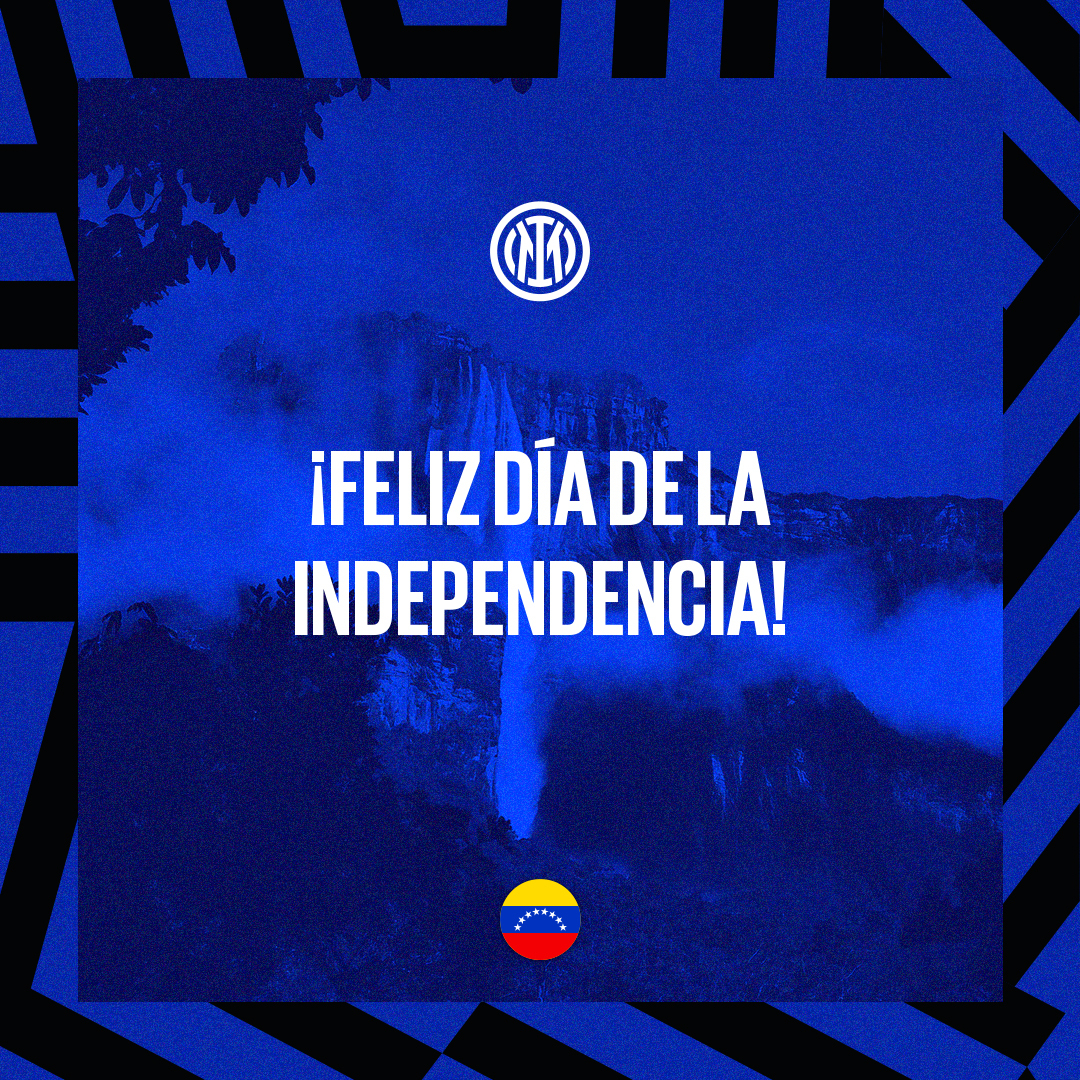 Inter_es's tweet photo. ¡Un saludo a todo el pueblo venezolano en esta fecha tan importante! 🇻🇪

#5Jul https://t.co/KxQIIFDKdH