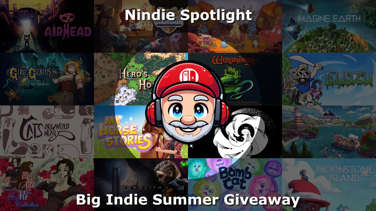 NindieSpotlight's tweet photo. It's time for our HUGE #NintendoSwitch Summer #Giveaway featuring 16 terrific #IndieGames!

To enter:
⛱️Follow!
🎮Retweet!
😎Tell Your Friends!

Drawing 7/11! https://t.co/DJE71jJs9F