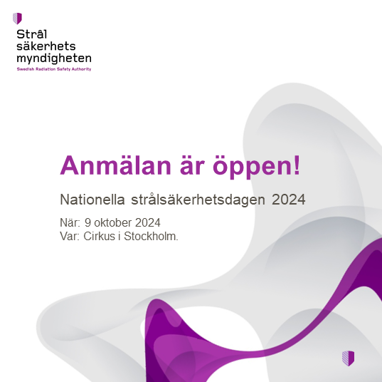 Läs mer och anmäl dig: 
stralsakerhetsmyndigheten.se/press/nyheter/…