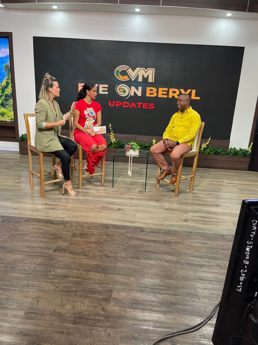 ksamcorp's tweet photo. Mayor Swaby @AndrewSwabyJA on set of CVM At Sunrise providing a post Hurricane Beryl update and sharing plans for restoration going forward.
#ServingOurCitizens
#KeepingYouInformed
#HurricaneSeason
#BePrepared
#PreparednessIsKey https://t.co/3tjEKEEsom