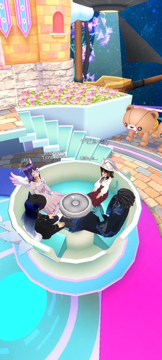 VRAraAraEnergy's tweet photo. Once upon a time, Rara looked out and found an adventurous pirate, a friendly time lord @FluxwaveSoul, and a cool demon @DeomDevil. After a little teatime, Rara decided that alien life was her calling. "Thanks for the fun!" The end. #REALITY #ENVtuber #VtuberEN #Alien4life https://t.co/MiQYZ4tuqo