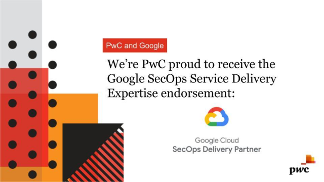 PwC is honored to be recognized with the Google SecOps Service Delivery Expertise endorsement. Discover how PwC, as a Google SecOps elite, most-capable service delivery partner, can help modernize your #securityoperations with Chronicle. #PwCGoogle pwc.to/4bz1w3M