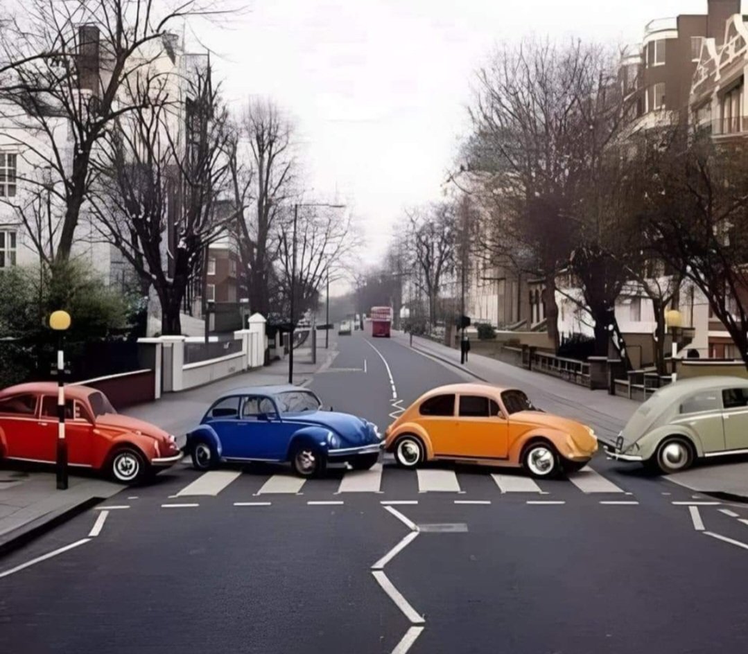The Beatles crossing Abbey Road...😉