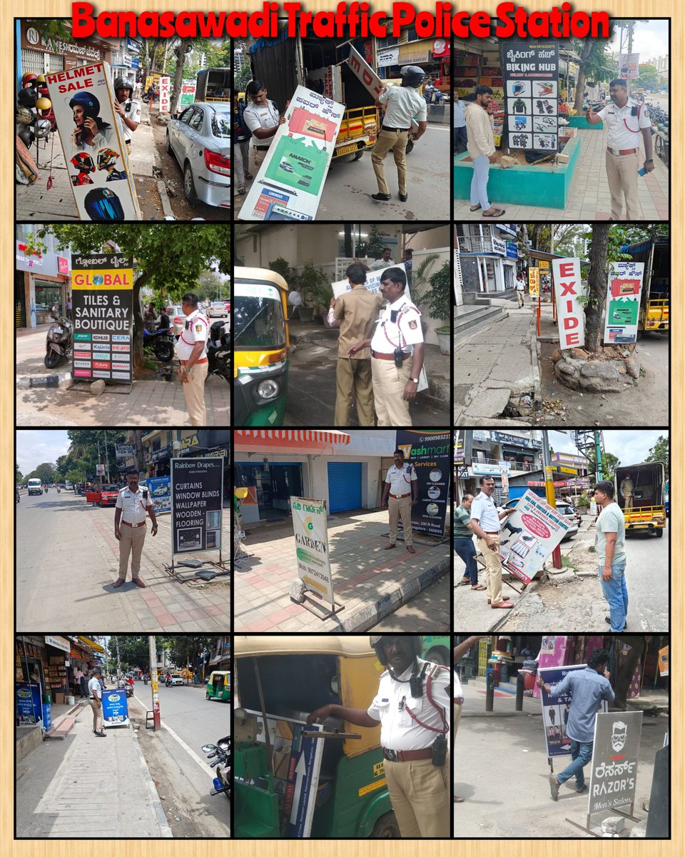 DCPTrEastBCP's tweet photo. ಈ ದಿನ ಸಂಚಾರ ಪೂರ್ವ ವಿಭಾಗದ ಸಂಚಾರ ಪೊಲೀಸ್ ಠಾಣಾ ವ್ಯಾಪ್ತಿಗಳಲ್ಲಿನ ಪಾದಚಾರಿ ಮಾರ್ಗದಲ್ಲಿದ್ದ ಅನಧಿಕೃತ ಅಂಗಡಿ ಮುಂಗಟ್ಟುಗಳು &amp; 130 ಕ್ಕಿಂತಲೂ ಹೆಚ್ಚು ಬಿಲ್ ಬೋರ್ಡ್ ಗಳನ್ನು ವಿಶೇಷ ಕಾರ್ಯಾಚರಣೆ ಕೈಗೊಂಡು ತೆರವುಗೊಳಿಸಿ ಪ್ರಕರಣಗಳನ್ನು ದಾಖಲಿಸಿ ಪಾದಚಾರಿಗಳ ಸುಗಮ ಸಂಚಾರಕ್ಕೆ ಅನುವು ಮಾಡಿಕೊಡಲಾಯಿತು.
 #ReclaimFootpath https://t.co/4GghzqGync