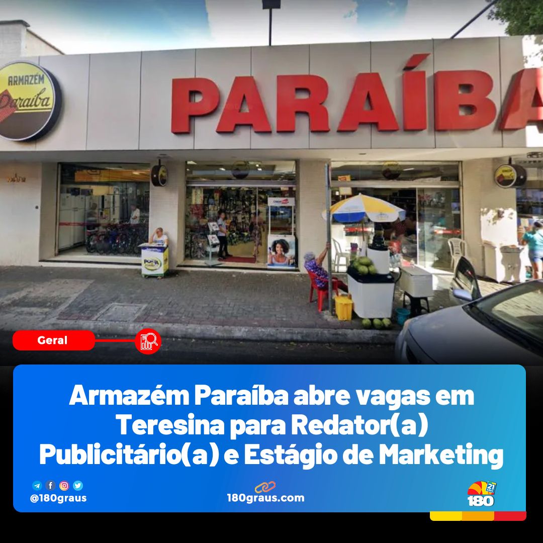 180graus's tweet photo. O Armazém Paraíba está atualmente em processo de seleção para preenchimento de vagas em suas unidades localizadas em Teresina. As oportunidades disponíveis são para os cargos de Redator(a) Publicitário(a) e Estágio de Marketing.

📲Confira: https://t.co/gLZeGgtp43 https://t.co/Tcb9NDZLnM