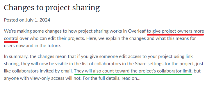 vidalthi's tweet image. #Overleaf will no longer permit free collaborative editing through link sharing... 😑
#AcademicTwitter #ByeByeFreeFunctionalities