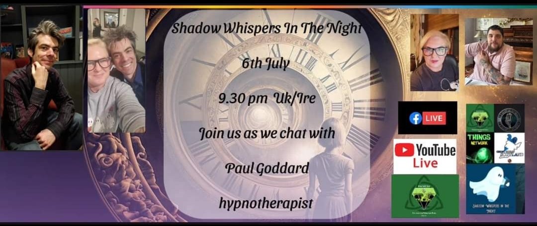JSunyasi's tweet photo. Saturday 6th July join myself and Nando as we chat with Paul Goddard on Shadow Whispers In The Night Vodcast. https://t.co/4ft9GNHjxp