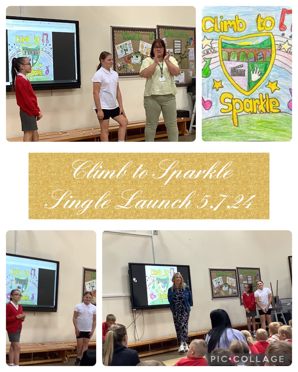 A fantastic launch of the new Garnteg 'Climb to Sparkle' single this afternoon! You're going to love it, I did! Well done to all pupils for this brilliant achievement, thank you to the amazing <a href="/singergise1/">Singergise</a> and <a href="/cobramusicwales/">COBRA Music Studios</a> for bringing this project to life! <a href="/garntegprimary/">Garnteg Primary</a>