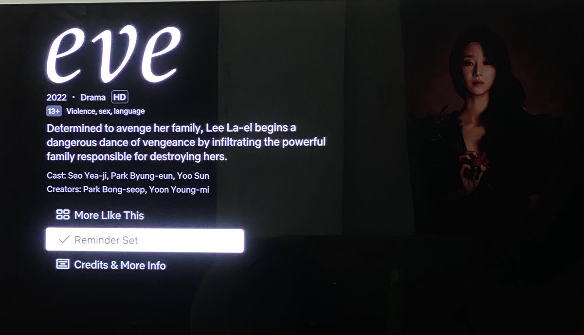 kdramakoala's tweet image. Reminder set 🥰
#Eve #NetflixPH 
#SeoYeaJi