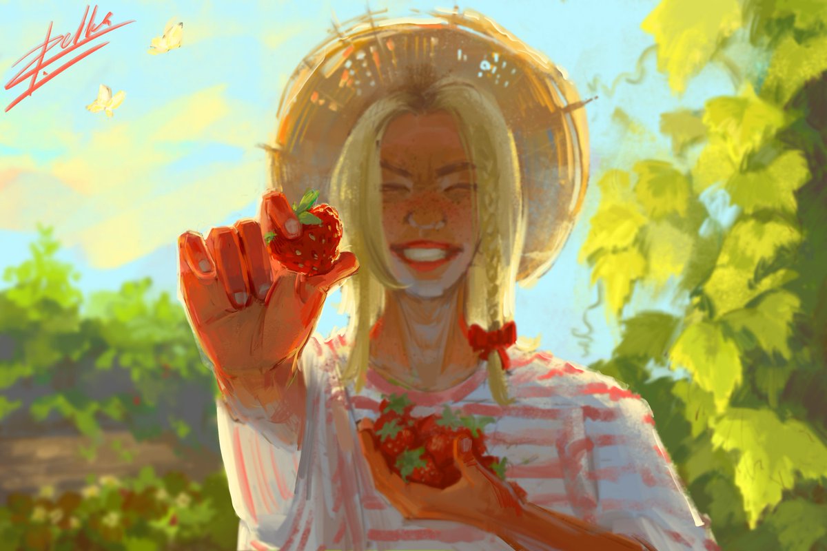 Come look, it's heart-shaped! 🍓☀️

#Straykidsfanart #SKZ #StrayKidsComeback