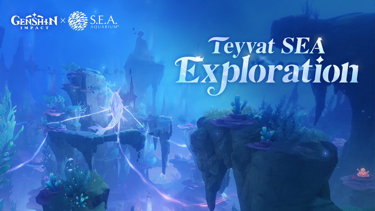 GenshinImpact's tweet photo. Teyvat SEA Exploration
#GenshinImpact #TeyvatSEAExploration
 
Dear Traveler,
 
"Genshin Impact" will collaborate with one of the world's largest aquariums, the S.E.A. Aquarium, from September 12, 2024 to October 28, 2024. This marks the first-ever partnership between "Genshin Impact" and an aquarium, promising Traveler a brand-new collaborative experience.
 
Sigewinne, the head nurse of the Fortress of Meropide will be featured in the event, offering Traveler a close encounter with a variety of marine life and the opportunity to explore the mysteries of the deep sea. Please continue to follow Genshin Impact's official social media for more updates. Stay tuned! ✨
 
The Early Bird Special – Teyvat SEA Exploration Pack is now on sale. For more details, please visit: https://t.co/Wy3otKX9mP