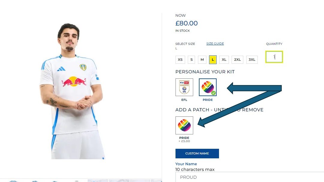 Even better... remember you can get our logo added to the sleeve! 😍😎

And again, we are grateful to #LUFC who are living their true values and *active* support by donating the proceeds to us or other local LGBT+ organisations. 👌

🏳️‍🌈⚽️🏳️‍⚧️🤍💛💙
