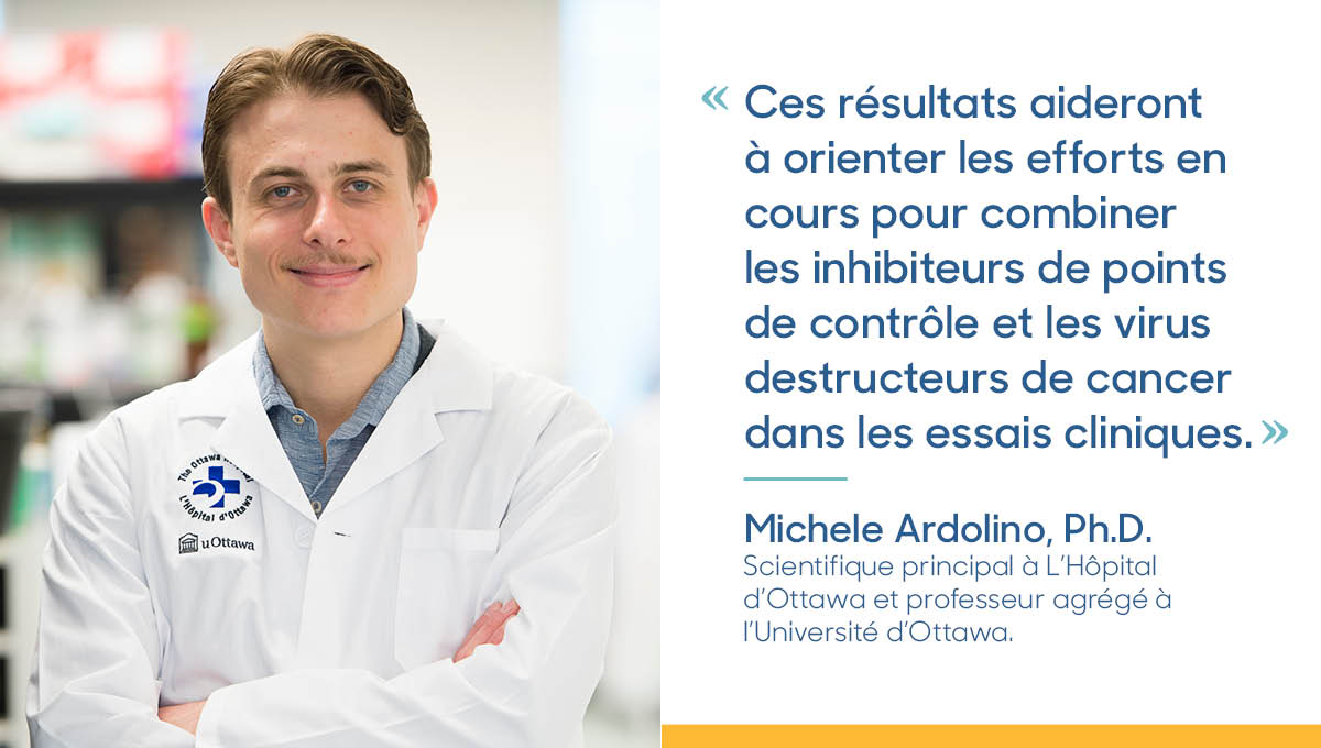OttawaHospital's tweet photo. Une nouvelle étude révèle que la synergie entre les médicaments d’immunothérapie et les virus peut détruire les cellules cancéreuses. https://t.co/A3YJvy7VYQ https://t.co/Cy0z9Gbusy