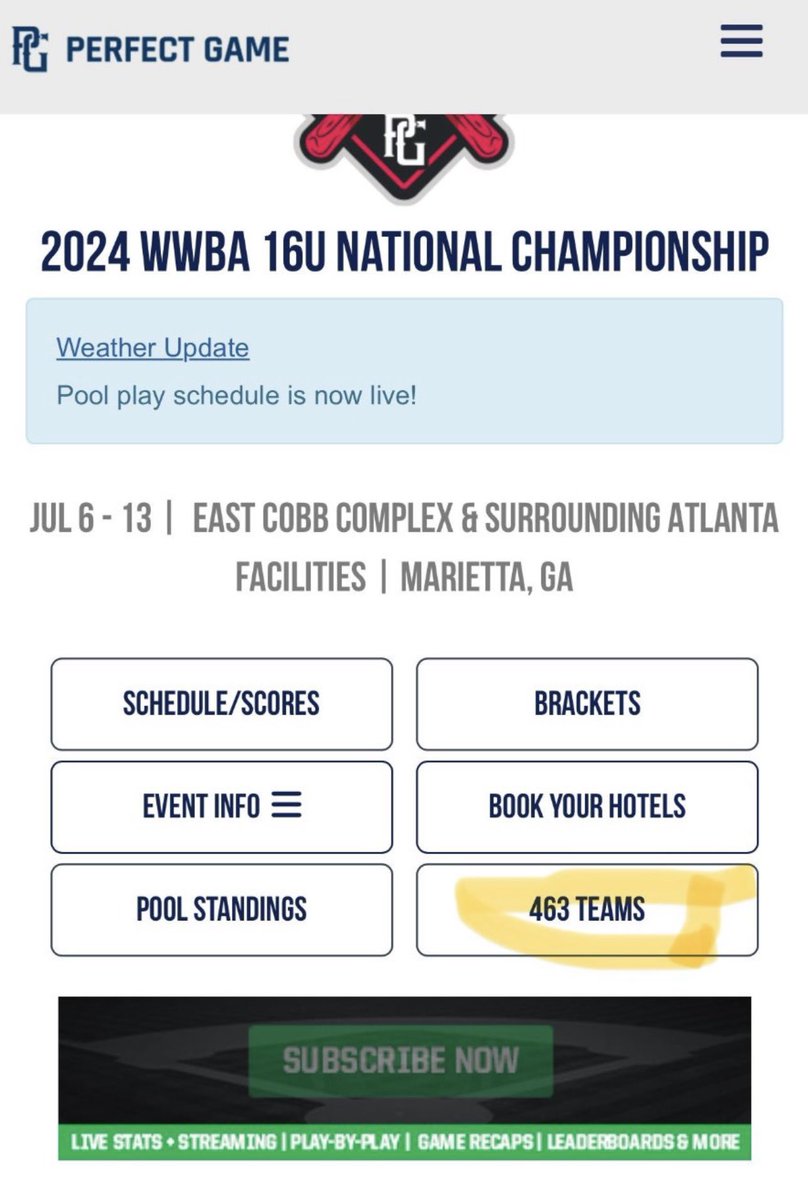 FoulPoleMedia's tweet photo. Parents/kids are being sold a dream while Daddy PG makes millions. If my Math adds up 463 Teams at 3,500 per team is $1,620,500 for the PG elites. Not to mention the Hotel kick backs. https://t.co/zZk977SgFX