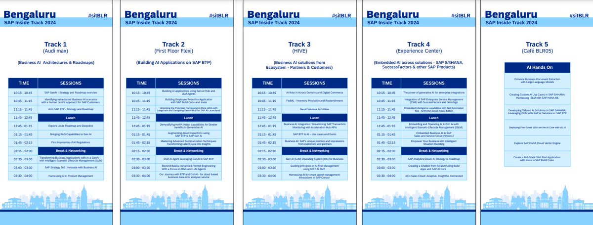 SAP Inside Track Bengaluru (@sitblr) on Twitter photo It is time!!!
Just 1⃣ more day to go!
Get ready for SAP Inside Track 2024 – Business AI Edition in Bangalore and dive into the world of AI! 📷
View the Agenda: sitblr.in
<a href="/gangadharansind/">Sindhu Gangadharan</a> <a href="/Milesh_Jamburao/">Milesh J</a> <a href="/saplabsindia/">SAP LABS INDIA</a>
<a href="/findingabhi/">Abhishek Chatterjee</a> <a href="/maheshk_p/">Mahesh Palavalli</a> <a href="/_pvn_pavan/">PVN PavanKumar</a> It is time!!!
Just 1⃣ more day to go!
Get ready for SAP Inside Track 2024 – Business AI Edition in Bangalore and dive into the world of AI! 📷
View the Agenda: sitblr.in
<a href="/gangadharansind/">Sindhu Gangadharan</a> <a href="/Milesh_Jamburao/">Milesh J</a> <a href="/saplabsindia/">SAP LABS INDIA</a>
<a href="/findingabhi/">Abhishek Chatterjee</a> <a href="/maheshk_p/">Mahesh Palavalli</a> <a href="/_pvn_pavan/">PVN PavanKumar</a>