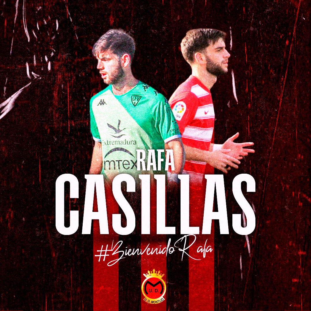 📲 #Oficial: #PrimerEquipo
🔝⚽️ Calidad y músculo con la llegada de Rafa Casillas a la #UDM.
👋 ¡Hola, #Rafa!

➕ El jugador de 20 años ha militado en la <a href="/CanteraNazari/">Granada CF Cantera</a> siendo el <a href="/OlivenzaF_C/">Olivenza F.C.</a> su último equipo.
 
#Volveremos | #Desde1922