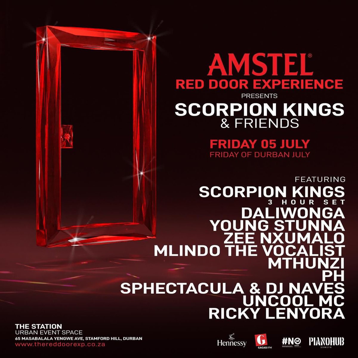 anele_zkay's tweet photo. Let’s meet tonight at  #AmstelRedDoor 🚀🥳 You don’t want to miss out on the 3 hour set from the Scorpion Kings 😮‍💨. You can still get your tickets at https://t.co/1m63WgaCAj 🎟️ https://t.co/yeB2BsaSbU