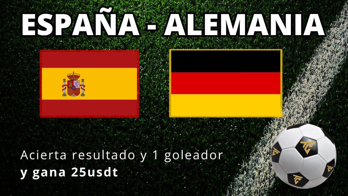 ⚠️ ACIERTA EL RESULTADO DEL #ESPAÑA - #ALEMANIA

💰 GANA 25 usdt 

⚠️ REQUISITOS:
1. Sígueme <a href="/TheCryptons/">The Cryptons</a>   
2. Haz RT y LIKE  
3. Comenta RESULTADO y UN goleador.  

👉 Solo contará hasta que empiece el partido y en caso de dos ganadores, se sorteará.   
Premio en USDT. ¡SUERTE!