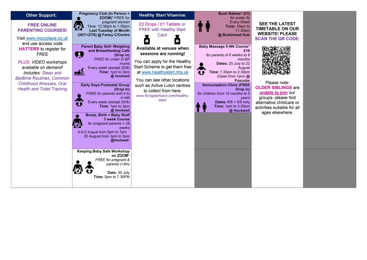 Here is our new Summer timetable! If you have any questions, please do not hesitate to call or email us