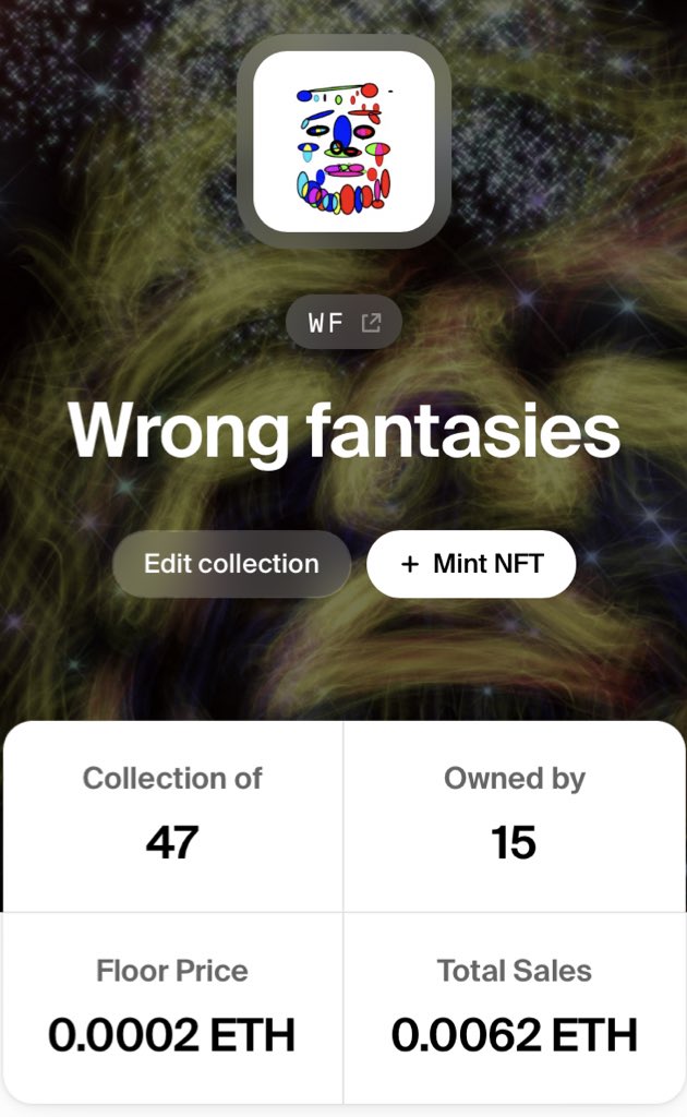 I will post 3 more NFTs for this collection, after which it will be finished! And the prices will be increased, have time to buy those NFTs that are left there, and be sure to subscribe so as not to miss the new NFTs!!🫡🥲❤️‍🔥🔥
 foundation.app/collection/wf-…