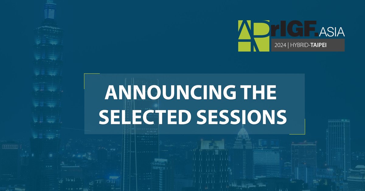 🌐🎉 We are excited to announce the selected session proposals for the Asia Pacific Regional Internet Governance Forum (APrIGF) 2024!

Please kindly find the selected session information: ap.rigf.asia/news/2024/2024….

#InternetGovernance #aprigf2024 #AsiaPacificRegion #sessions