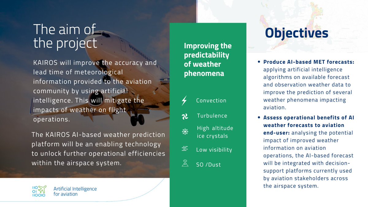 KAIROS_project_'s tweet image. 💡If you&apos;re not yet familiar with the @KAIROS_project_, this will give you the main information about our #research &amp;amp; objectives.

🤓Already a #KAIROS enthusiast? Retweet to help more people know how #AI-based #weather forecasting can bring operational benefits in #aviation.
