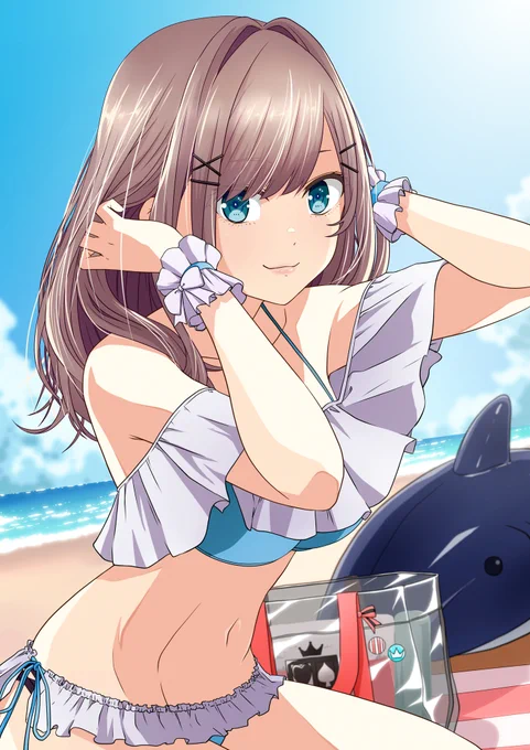 水着描きたい欲時々凄く湧くんだけど既存絵漁ってみても思ったよりなかった。 1枚目は初めてのskeb依頼だったから3年前。 そんなに経ったんだね。今でも可愛いと思ってる。 リゼ様が海っていうifは二次創作ならではで好き。 #ビキニの日