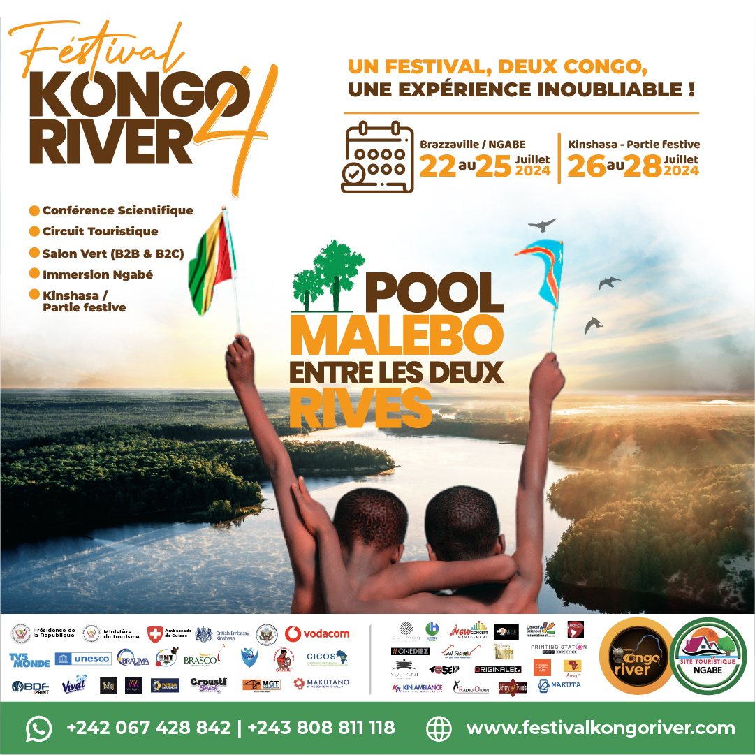 KongoRiver01's tweet photo. Ngabé, the place to be ! Un Festival, Deux Congo, Une Expérience Inoubliable 🇨🇬 🇨🇩💥

Venez vivre un moment inoubliable pour la 4ème édition du Festival Kongo River « POOL MALEBO ENTRE LES DEUX RIVES » 🌊🥳

📅 Du 22 au 28 Juillet 2024 |📍Brazzaville &amp; Kinshasa

#FKR4 https://t.co/rzLMJNslNK