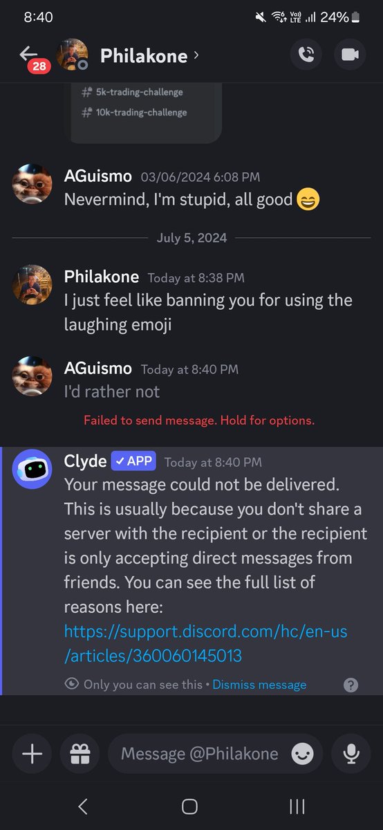 Guismou's tweet photo. @PhilakoneCrypto Is this how you treat your discord lifetime member? For real look at yourself. Never seen someone as narcissistic and stupid in my whole life. https://t.co/fyKCZMYTZk