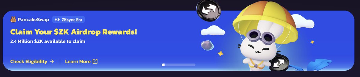 Claim your Another #ZK <a href="/zksync/">ZKsync</a>  #airdrop from pancakeswap.finance

Eligibility criteria:

(1) veCAKE Holders,
(2a) Past Liquidity Providers,
(2b) Past Active Traders, and
(2d) Past <a href="/zksync/">ZKsync</a>  Prediction Users

More info blog.pancakeswap.finance/articles/panca…