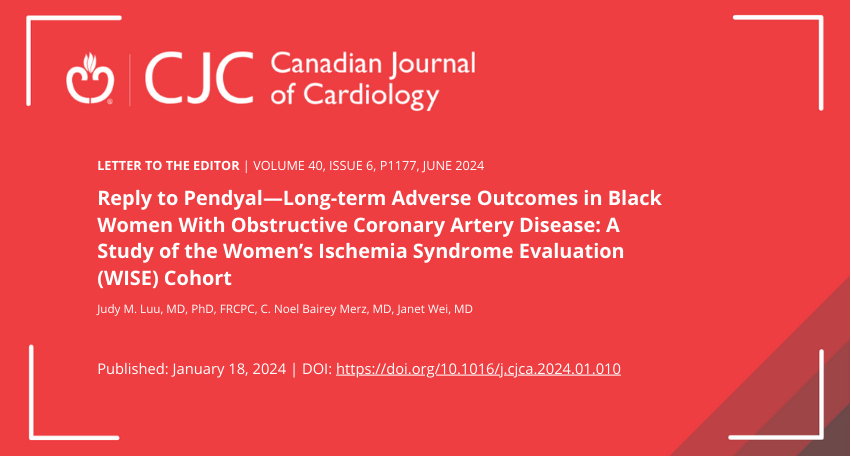 💬 Authors address feedback on their WISE study: it's a step toward equitable cardiac care. Championing multicenter networks for women's heart health 👉 onlinecjc.ca/article/S0828-… #HeartHealthEquity #CJC