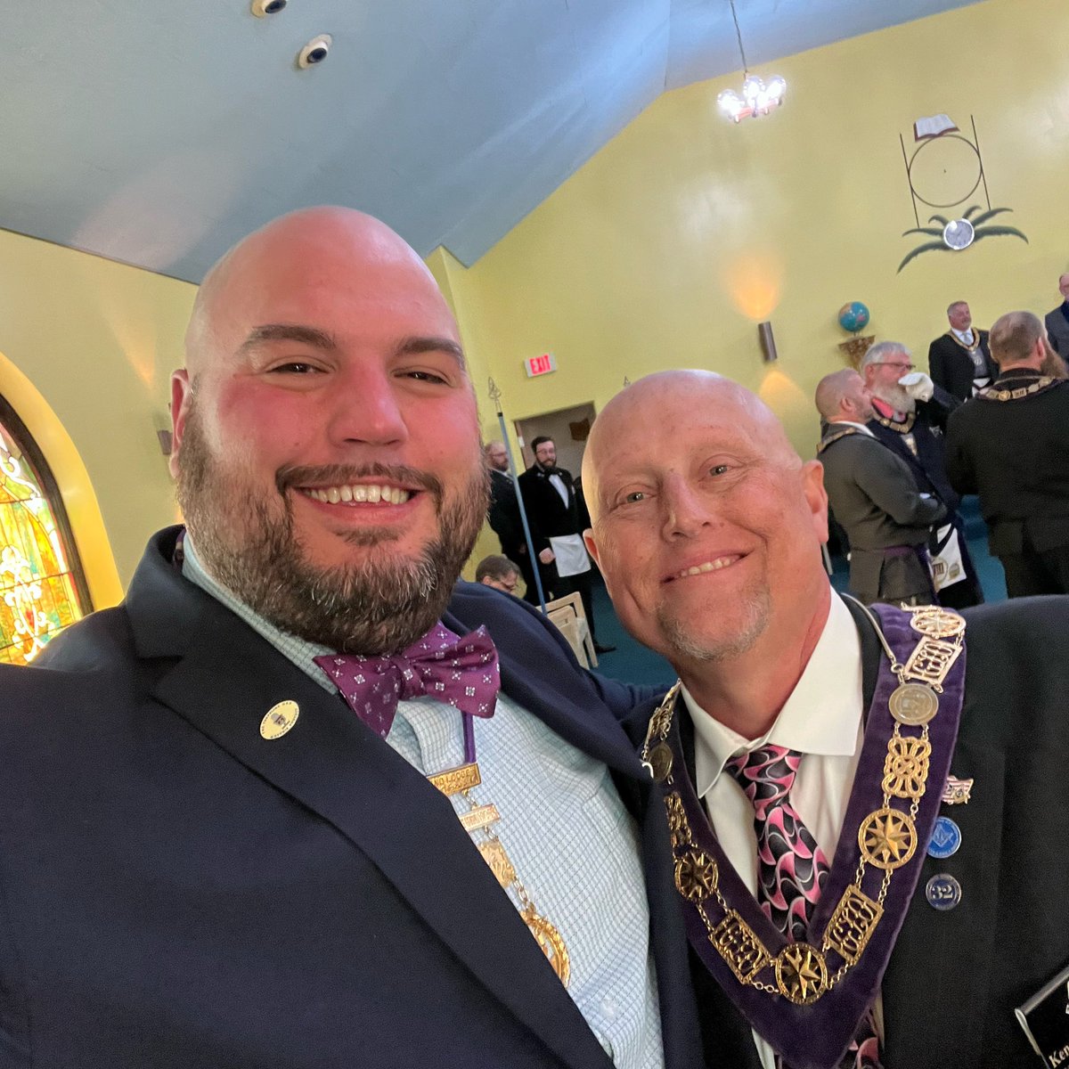 TheTravelingMa5's tweet photo. RWB Jim Hall & WB Kendall Chadwick at Toronto Lodges Reconsecration! Hear his whole story on Episode 89: The Widows Son!
https://t.co/BUNqQE51sC
#widowsson #travelingman #podcast #freemason https://t.co/YvUaTfWG1X