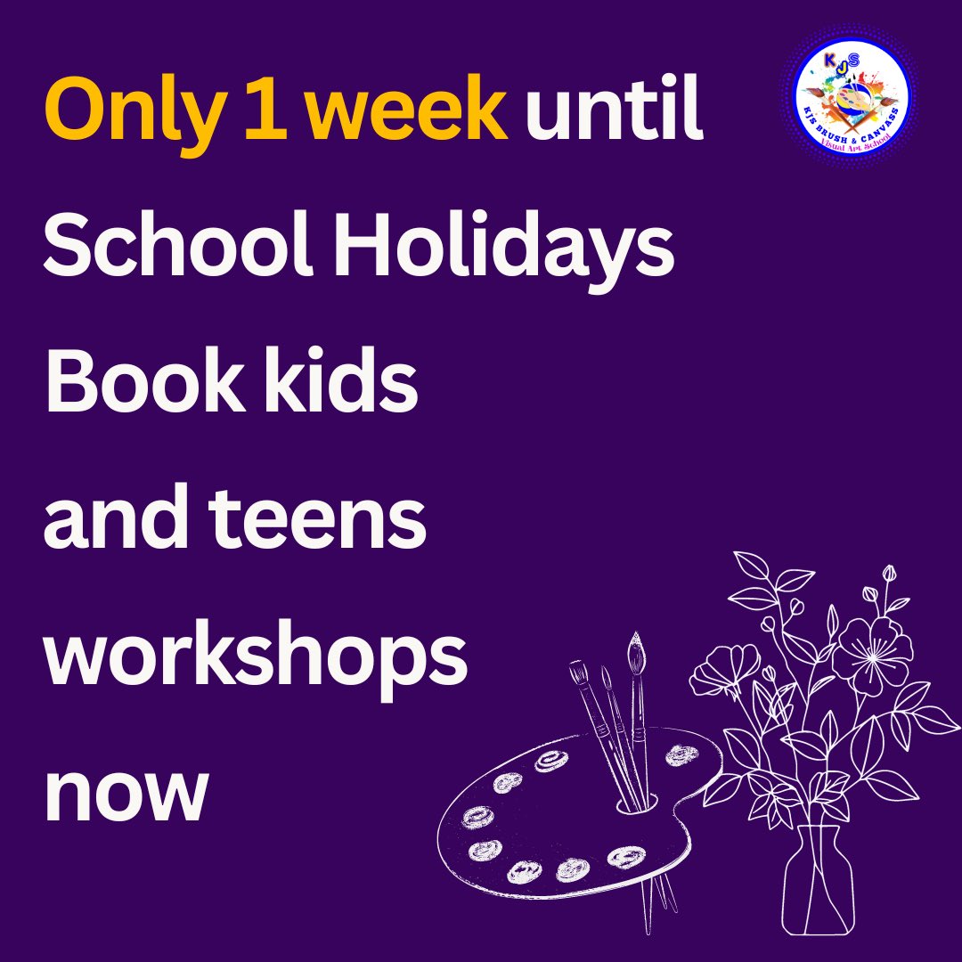 kjsbrushncanvas's tweet photo. Take advantage of a 5% EarlyBird discount by using promo code KJSWINTER24 at checkout before July 10th.

📣 Less than 1 weeks until the Winter School Holidays 

#creativekidsvoucher #holidayworkshop #artclass https://t.co/9acsgEa6sH