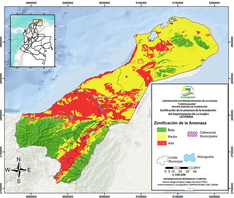 Corpoguajira realiza el mapa de riesgo por inundaciones en La Guajira.

Corpoguajira analizó la exposición en el territorio de La Guajira ante las inundaciones, en seguimiento a las amenazas que se presentan teniendo en cuenta que está en desarrollo la temporada de huracanes